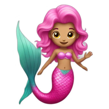 mermaid in pink fin sticker