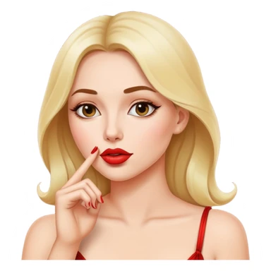 cara con el dedo de la mano en la boca sexy sticker