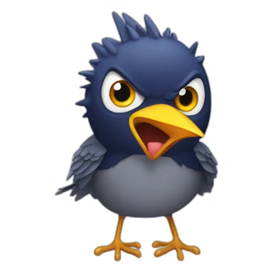 Angry starling sticker