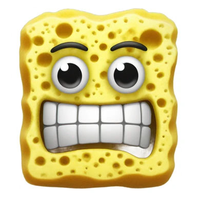 sponge with a face sticker