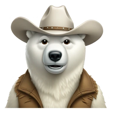 polar bear wearing cowboy hat sticker