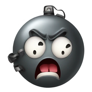 Angry bomb with cute face sticker