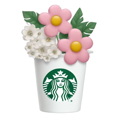Starbucks cup with flowers sticker