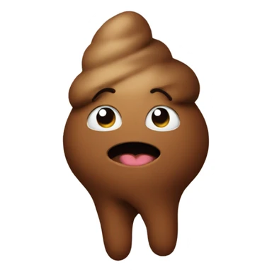 Poop emoji with a human body sticker