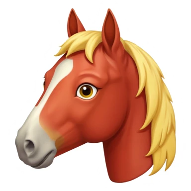 Cavalo vermelho e amarelo pastel sticker