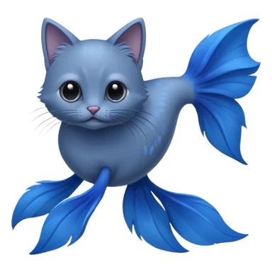 Russian-Blue-Cat-Mountain-Blue-Bird-Blue-Betta-Fish-Fusion-animal-hybrid-creature sticker