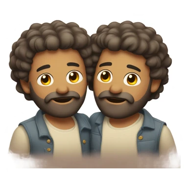 Burly bearded men in love sticker