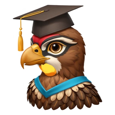 falcon with a grad cap - semi realistic sticker