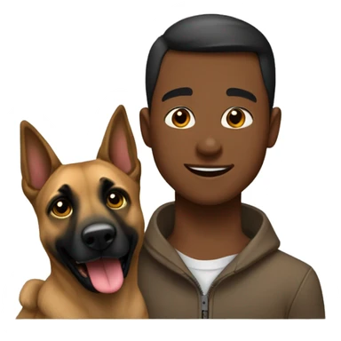 garçon calin a un malinois sticker