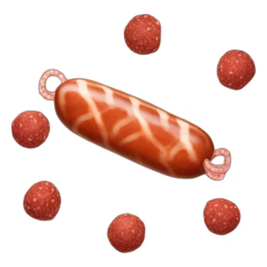 Une saucisse avec deux boulettes de viande sticker
