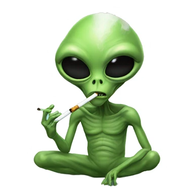 Alien smoking sticker