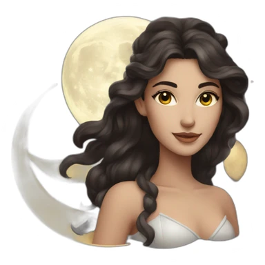 Brunette Moon goddess sticker