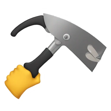 Hand holding a saw sticker