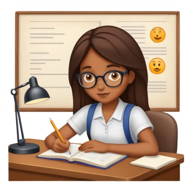 Chica morena estudiando  sticker