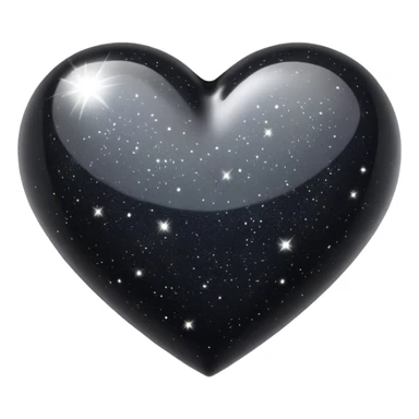 Black glass galaxy heart sticker