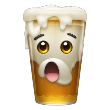 a pint of beer with eyes popping sticker