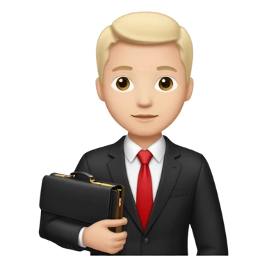 a financier man with a portfolio sticker