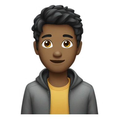 black hair boy with medium hair sticker