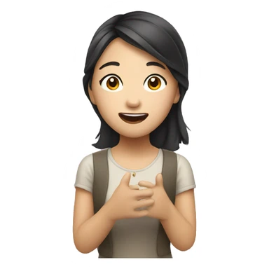 Asian girl singing sticker