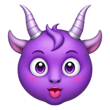 purple kissing face emoji with horns  sticker