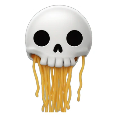 A happy skull, spaghetti bolognese raining sticker