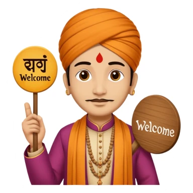 PANDIT JI WITH WELCOME TYPE sticker