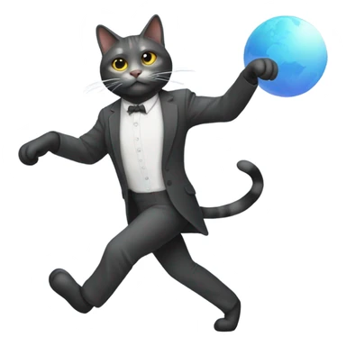 Cat doing the moonwalk  sticker