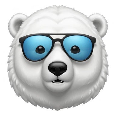 polar bear wear sunglasses sticker
