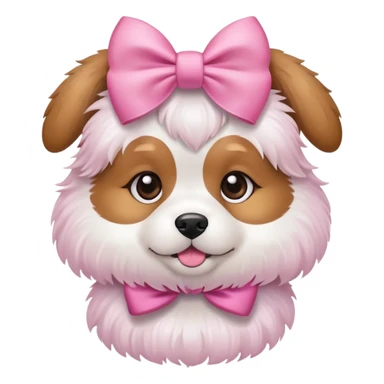 dog with pink bow sticker