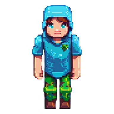 blocky Minecraft character sticker