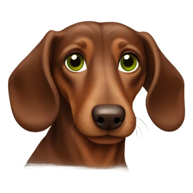 Brown long haired dachs with Brown nose and green Brown eyes  sticker