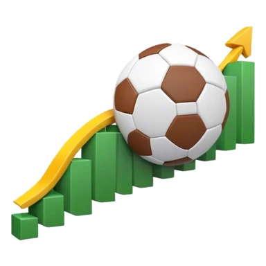 Cinematic realistic 3d growing football graph sticker