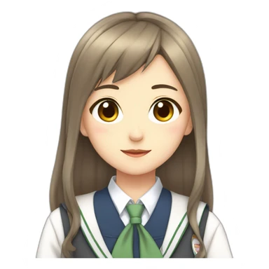 anime girl in school uniform sticker