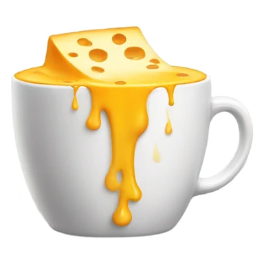 Melted cheese in a cup sticker