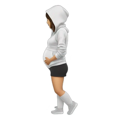 hoodie sweatshirt pregnant woman side view sticker