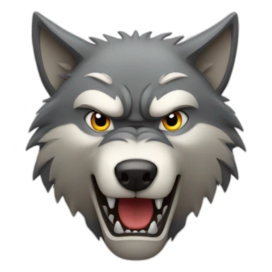 Angry wolf face sticker