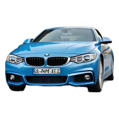 Blue bmw 4 series coupe no front license plate sticker