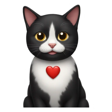Black cat showing heart sign sticker