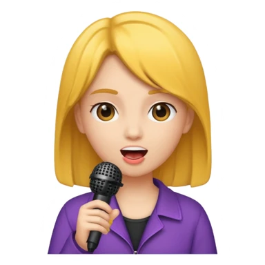 A girl singing with mic sticker