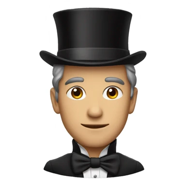 Alain with tophat sticker