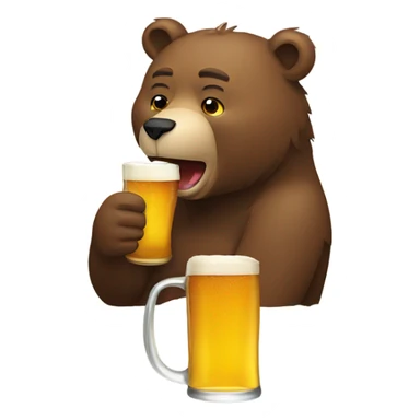 bear drinking a beer sticker