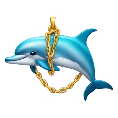 dolphin wearing a big chain sticker