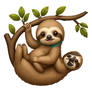 baby sloth on the tree sticker