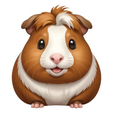 happy guinea pig emoji, smiling, cute and round sticker