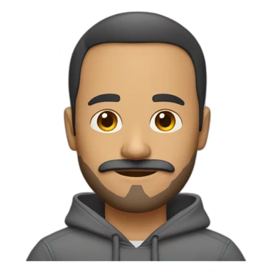 developer with hoodie рeceding hairline and mustache and beard sticker