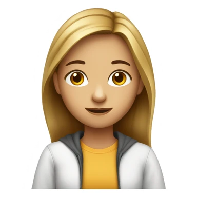 Teenager girl with studying sticker