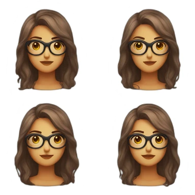 Leona con lentes Rojos y redondos alegre sticker