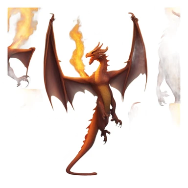 Female fire breathing dragon sticker