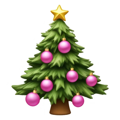 Christmas tree decorate with pink ornaments  sticker