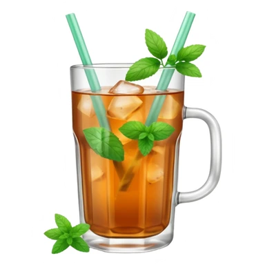 ice mint tea without lemon in glass sticker